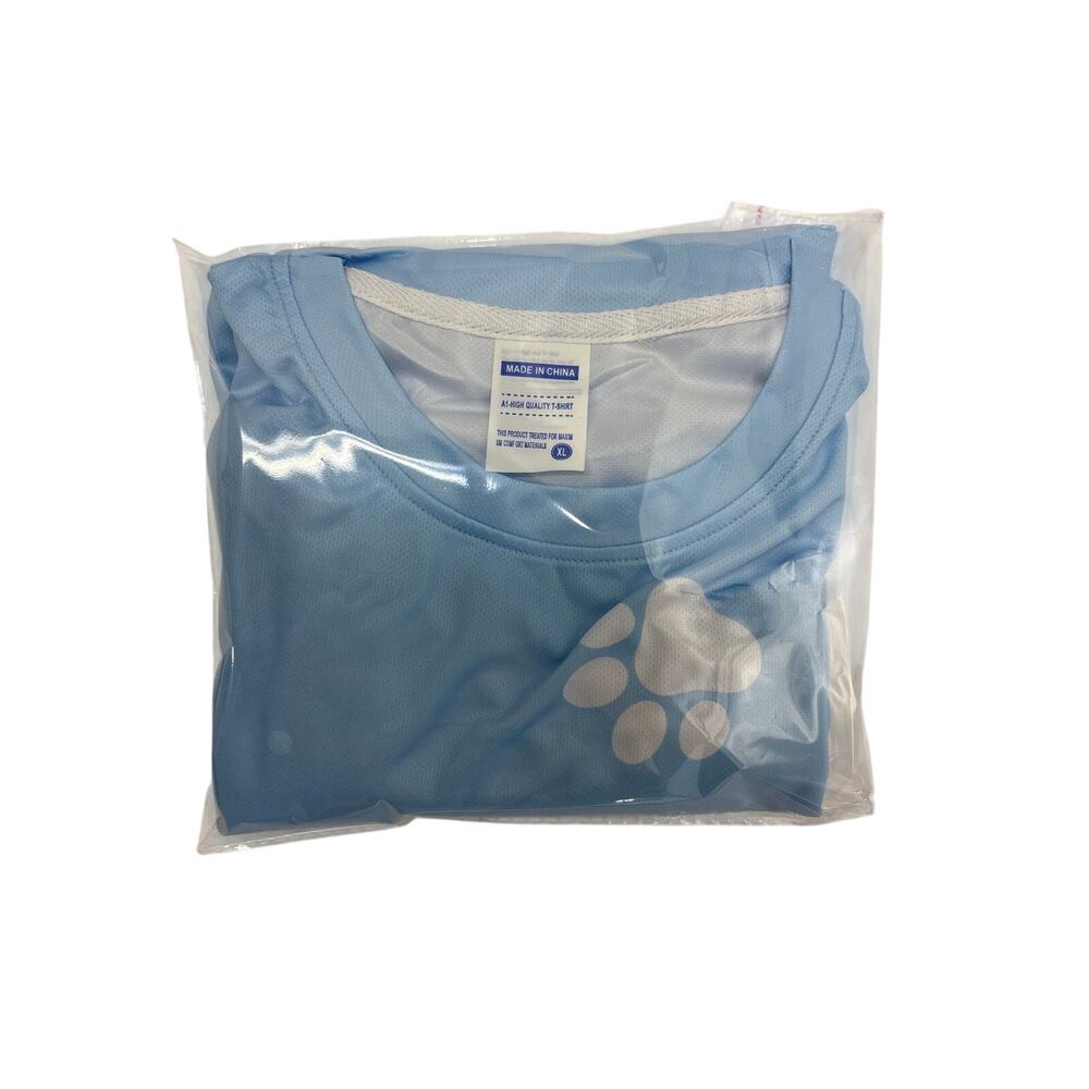 Light blue long sleeve paw print T-shirt adult size XL dog paw print top new - Picture 6 of 6